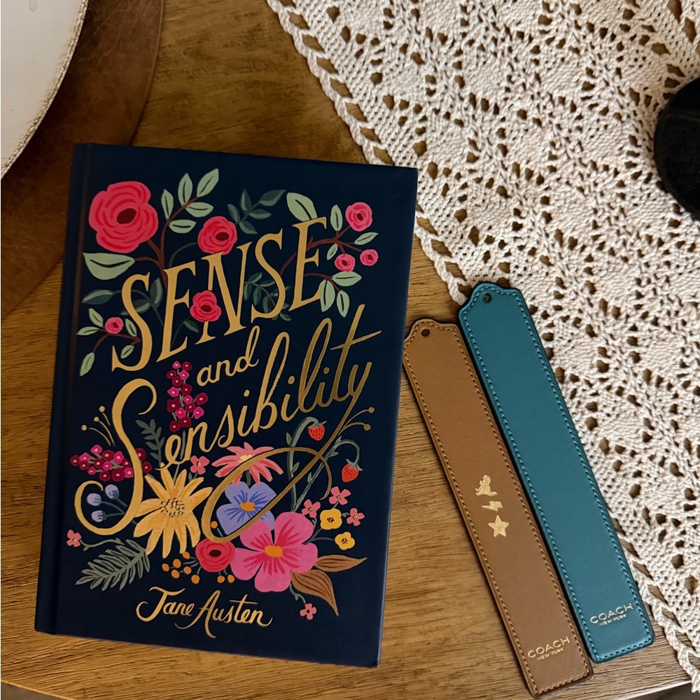 Sense and Sensibility with Leather Coach Bookmarks